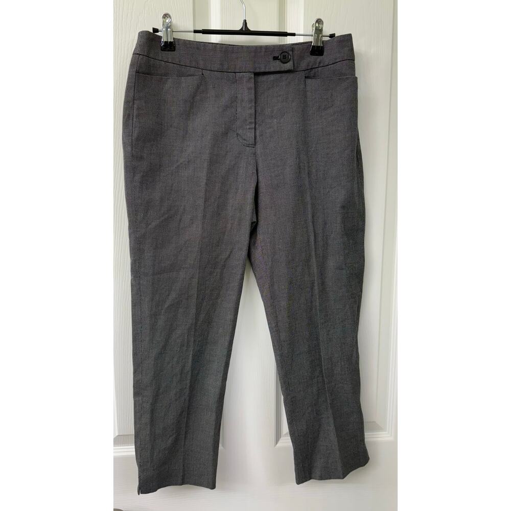 Talbots 2 Petite Heritage 100% cotton grey black capri work pants